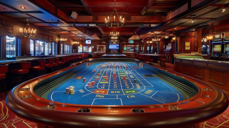Tampilan meja live casino dengan dealer profesional dan antarmuka pengguna online